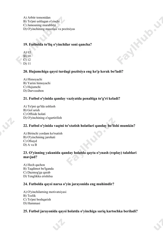 futbol sport turi boýicha testlar - Page 4