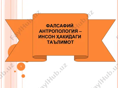 фалсафий антропология — PPT