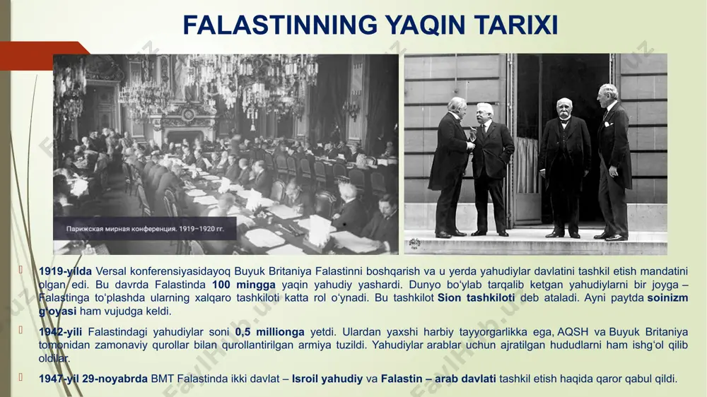 lganda ukasi fatx dunyoga keldi. onasi esa to’satdan vafot etadi. bu yo’qotishdan qattiq ta’sirlangan otasi ikkala farzandini quddusga, ularning tog’asi salim abu saud xonadoniga jo’natadi. falastinning bo’lgusi yetakchisi tarbiya topgan oila millatchi doiralar bilan yashirin aloqada edi. salim abu saudning xonadoniga tez-tez musulmonlar jamoasining ko’zga ko’ringan namoyandalari kelib turar va siyosiy suhbatlar uyushtirardilar. ikkinchi jahon urushi yillarida misrning poytaxti siyosiy extiroslar, turli xil dunyoqarashlar va nuqtai nazarlar to’qnashuvi, qaynab turgan qozonni eslatardi. o’sha paytlari arofatning hayotiy pozitsiyasi ta’sir qilgan asosiy yo’nalishlar arab vatanparvarligi va millatchilik bo’ldi. bu ikkala omil falastinning bo’lg’usi yetakchisini siyosiy, balki boshqa barcha sohalarda ham muvaffaqiyat garovi – yaxshi bilim olish ekanligiga ishontirdi. arofat texas universitetining muxandislik fakultetiga ariza topshirdi. ammo aqsh davlat departamenti unga viza bermadi. ayni paytda u falastinliklar bilan yangi tashkil qilingan isroil davlati o’rtasidagi kurash ishtirokchisi deb hisobga olingandi. shundan keyin u qohira universitetiga o’qishga kirdi. eng mashxur falastinlik 1948-yilda birinchi arab-yaxudiy urushi …