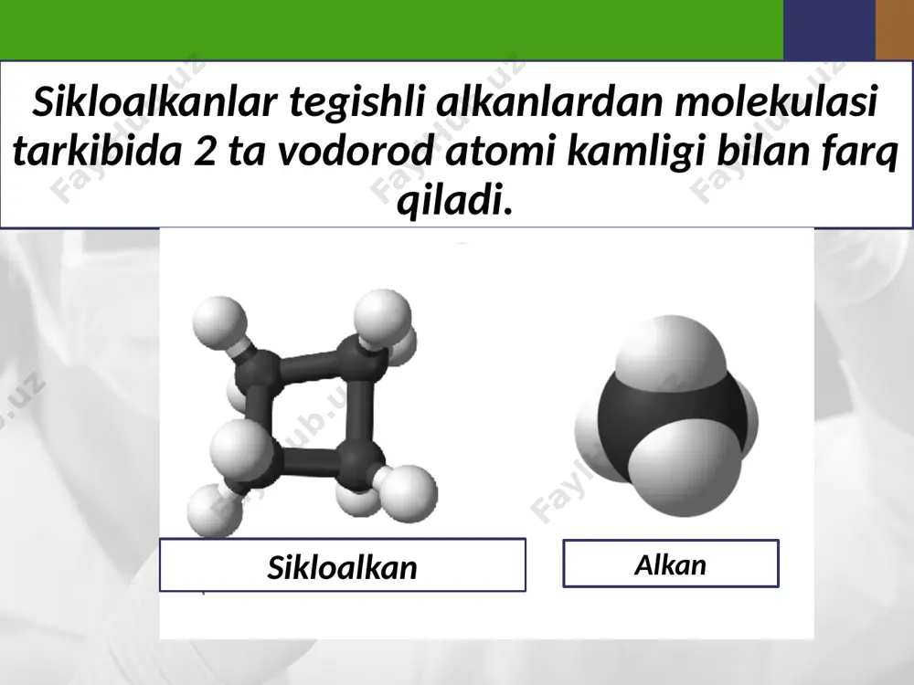 sikloalkanlar. nomenklaturasi. izomeriyasi. olinishi. 10 - sinf - Page 3