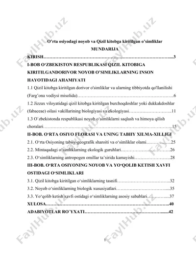 farg'ona vodiysidagi dorivor o'simliklar — DOCX