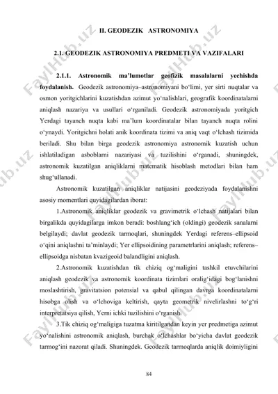 geodezik astronomiya — DOC
