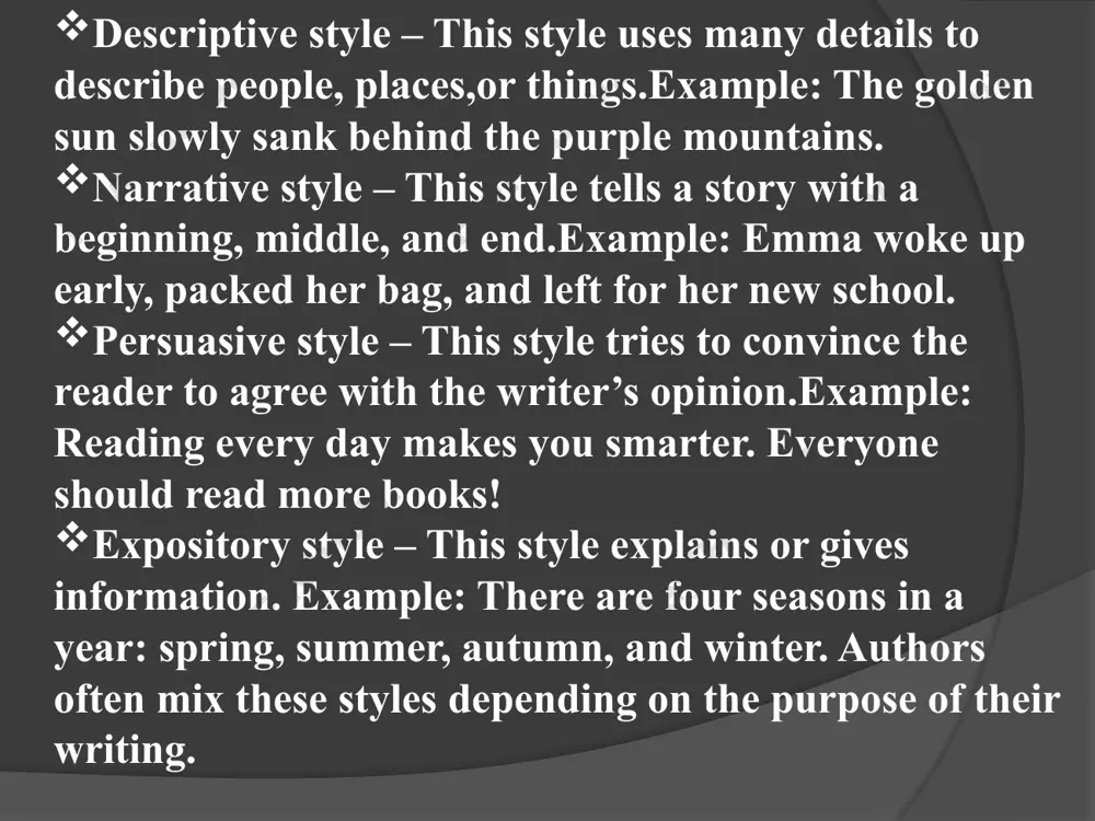 writing style and technique of an author in literature - Page 5