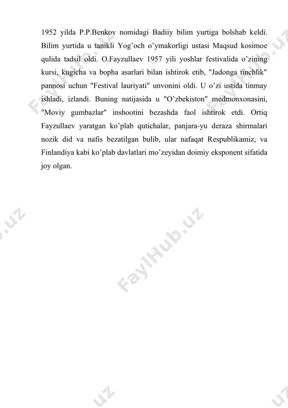 zamonaviy inshootlar, ulardagi yog’och o’ymakorligi ishlari, ustalar xayoti va faoliyati - Page 5