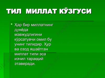 тил миллат кўзгуси — PPT