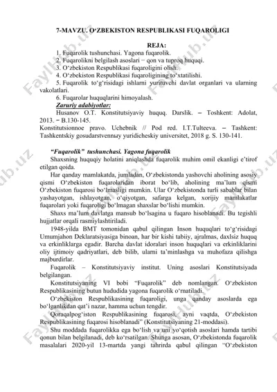 o‘zbekiston respublikasi fuqaroligi — DOC