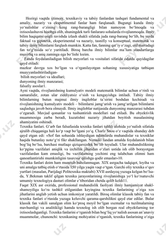 lanadi, psixologiya esa, qisman biologiyaning, qisman – sotsiologiyaning bo‘lagidir. vilgelm diltey (1833-1911) ruh haqidagi fanlar va tabiat haqidagi fanlarni ajratdi. faylasuf o‘zining «ruh haqidagi fanlarga kirish» asarida ularni avvalo predmetiga ko‘ra farqlaydi3. tabiat haqidagi fanlar predmetini insonga nisbatan tashqi hodisalar tashkil etadi. ruh haqidagi fanlar insoniy munosabatlarni tahlil qilish bilan shug‘ullanadi. olimlarni avvalo tashqi obyektlarni tabiiy fanlarning ma’lumotlari sifatida kuzatish, qolaversa – ichki kechinmalar qiziqtiradi. bu yerda biz dunyo haqidagi tasavvurlarimizni o‘z emotsiyalarimiz bilan boyitamiz, tabiat esa, xuddi begonadek, sukut saqlaydi. «kechinmalar»ga murojaat etish ruh haqidagi fanlarni asoslashning birdan-bir yo‘li ekanligiga dilteyning ishonchi komil. ruh haqidagi fanlarning erkinligi «hayot», «ekspressiya», «tushunish» kabi tushunchalarning aloqasini o‘rnatadi. bunday tushunchalar tabiatda ham, tabiiy fanlarda ham mavjud emas. hayot va kechinmalar davlat institutlari, cherkov, yurisprudensiya va hokazolarda moddiylashadi. tushunish o‘tmishga qarab mo‘ljal olishi va ruh haqidagi fanlar manbai bo‘lib xizmat qilishi ham muhimdir. vilgelm vindelband (1848-1915) fanlarni predmetiga ko‘ra emas, balki metodiga ko‘ra farqlashni …