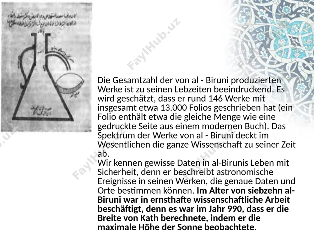 buch, das auf algebra geschrieben werden soll. das buch war das geschrieben in bagdad, wo al - khwarizmi unter der schirmherrschaft des kalifen al - mamun arbeitete und er zwei seiner texte dem kalifen widmete. al - mamun war ein großer patron des lernens und gründete eine akademie namens haus der weisheit, wo griechische philosophische und wissenschaftliche werke übersetzt wurden. er baute auch eine bibliothek von manuskripten auf, die erste große bibliothek, die seitdem in alexandria aufgestellt wurde, und sammelte wichtige werke aus byzanz. neben dem haus der weisheit stellte al - mamun observatorien auf, in denen muslimische astronomen auf dem von früheren völkern erworbenen wissen aufbauen konnten. al - khwarizmi und seine kollegen der banu musa waren gelehrte im haus der weisheit in bagdad. ihre aufgaben dort waren die übersetzung von griechisch-künstlerischen manuskripten, und sie studierten und schrieben auch, algebra, geometrie und astronomie. das waren seine abhandlungen über die …