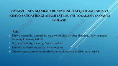 suv manbalari — PPTX
