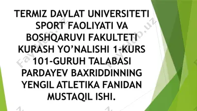 yurush texnikasi asoslari — PPTX