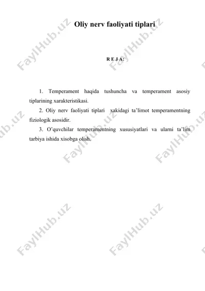 oliy nerv faoliyati tiplari — DOC