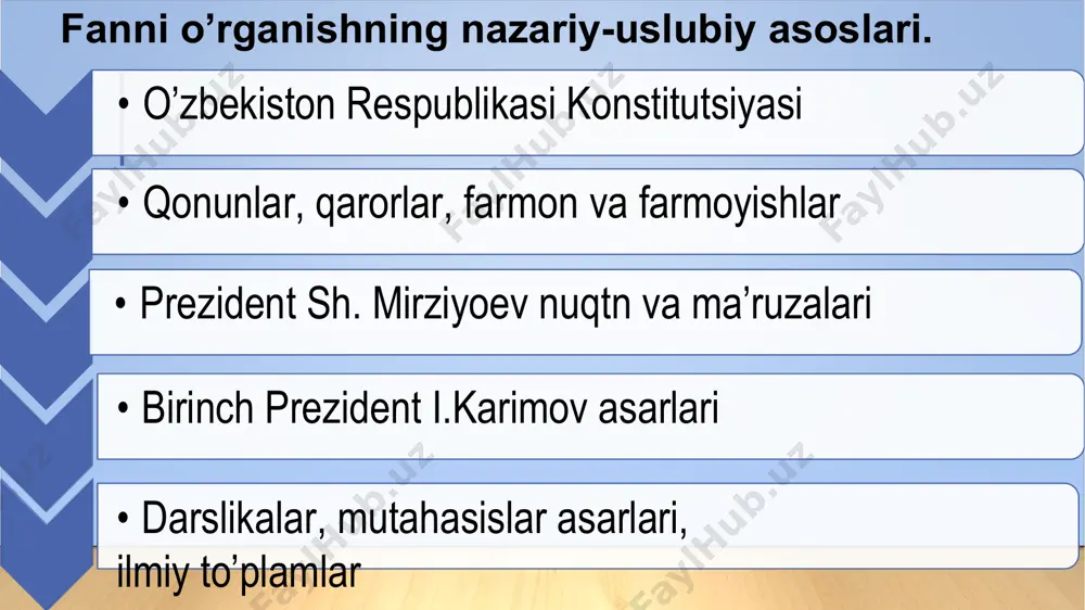shlaro’rtasida sog’lomturmushtarzinishakllantirish, ularni jismoniytarbiyavasportgakengjalbetish. o’zbekistonprezidentitomonidan2018 yil27 iyunda imzolangan«yoshlar–kelajagimiz» davlatdasturi to’g’risida»gifarmonbuboradagiishlarsamaradorligini oshirishgaqaratilganmuhimhujjatbo’ldi. farmonbilan «yoshlar–kelajagimiz» jamg’armasitashkiletildivaushbu jamg’rmayoshlarningbiznestashabbuslari, g’oyalariva loyihalariniamalgaoshirishuchuntijoratbanklariorqali yillik7 foizstavkabilanimtiyozlikreditvamol-mulkni lizinggaberishnibelgilabqo’yildi. ushbuhujjatgae’tibor qaratilsa, yoshlartadbirkorligivatashabbuskorligini kompleksrivojlantirishvazifalarianiqvatizimli belgilanganiniko’rishmumkin. o’zbekistondayoshlargaoiddavlatsiyosati aniqmaqsadlarniko’zlaganholda, bosqichma bosqich, komplekschora-tadbirlarga asoslanganholdaizcildavomettirilmoqda. bu boradashavkatmirziyoyevtomonidan ijtimoiy, ma’naviy-ma’rifiysohalardagisa’y- harakatlarnitizimliasosdayo’lgaqo’yish bo’yicha5 ta muhimtashabbusningilgari surilisio’zbekistontarixidayoshlarta’lim- tarbiyasibo’yichayanabiryangibosqichni boshlabberdi. birinchitashabbus–yoshlarningmusiqa, rassomlik, adabiyot, teatrvasan’atning boshqaturlarigaqiziqishlarinioshirishga, iste’dodiniyuzagachiqarishgahizmatqiladi. ikkinchitashabbus–yoshlarnijismoniychiniqtirish, ularningsport sohasida qobiliyatininamoyonqilishlariuchunzarursharoitlaryaratishgayonaltirilgan. ucinchitashabbus–aholivayoshlaro’rtasidakompyutertexnologiyalariva internetdansamaralifoydalanishnitashkiletishgaqaratilgan. to’rtinchitashabbus–yoshlarma’naviyatiniyuksaltirish, ularo’rtasidakitobxon- liknikengtarg’bqilishbo’yichatizimliishlarnitashkiletishgayonaltirilgan. besinchitashabbus–хоtin-qizlarniishbilanta’minlashmasalalarininazardatutadi yuksakintellektualsalohiyatli, ma’naviybarkamolavlodnitarbiyalash, komil insonnivoyagayetkazishdao’zbekistondayoshlargaoiddavlatsiyosatininh ahamiyatikatta yoshlargaoiddavlatsiyosatito’g’risigagiqonunningmaqsagiva yoshlargaoiddavlatsiyosatisohasidagi