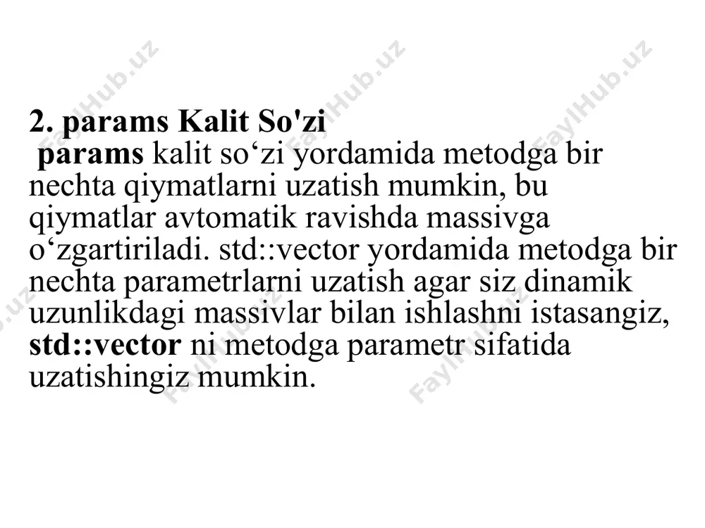massivlarni ishlatishning afzalliklari - Page 5