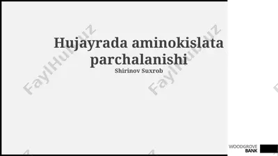 aminokislata parchalanishi — PPTX