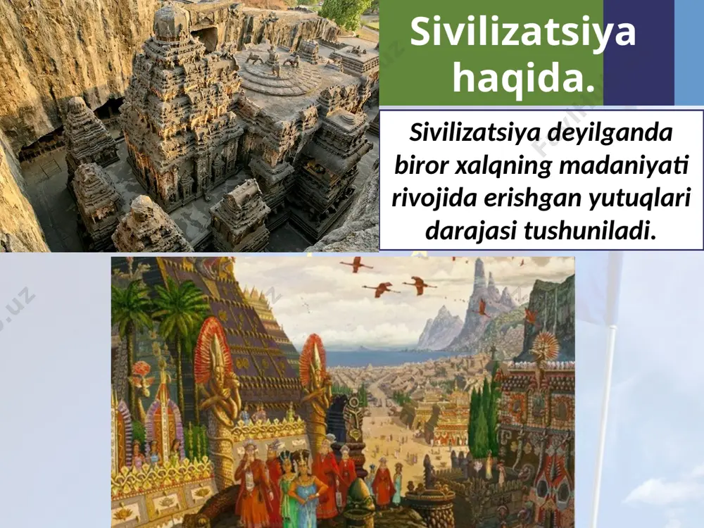 lgan xalqi (dastlab hozirgi peru davlati hududida yashagan) ham o‘z davlatlarini tashkil etganlar. davlatni oliy hukmdor – oliy inka boshqargan. inklar yozuvi – kipu. inklar korikancha ibodatxonasida «oltin bog‘» barpo etganlar. bu bog‘ oltin va kumushdan yasalgan qush, turli hayvon va odamlarning rasmlari bilan bezatilgan. image2.jpg image3.jpeg image4.jpeg image5.jpeg image6.jpeg image7.jpeg image8.jpeg image9.emf image10.gif image11.png image12.jpeg image13.png image14.jpeg image15.jpeg image16.emf image17.jpeg image18.emf image19.jpeg image20.jpeg image21.jpeg image22.jpeg image23.jpeg image24.jpeg image25.jpeg image26.emf image27.jpeg image28.jpeg image1.jpg