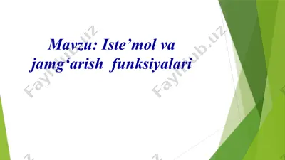 iste’mol va jamg‘arish  funksiyalari — PPTX