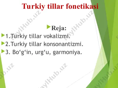 turkiy tillar fonetikasi — PPT