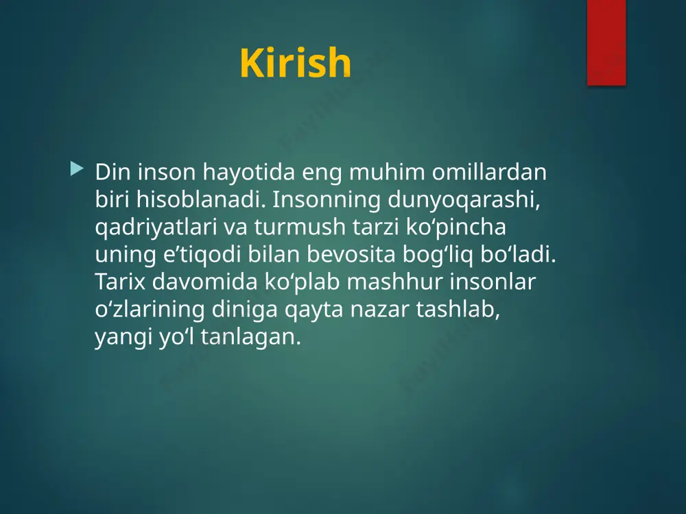 lina joy va mohammed hegazy kabi insonlar bu jarayonda nafaqat ruhiy, balki huquqiy va ijtimoiy kurashlarni ham boshdan kechirishgan. ushbu holatlar dunyoda dini erkinlik, e’tiqod huquqi, inson huquqlarini himoya qilish kabi konsepiy masalalarni yana-da muhim qiladi. jamiyat dini o‘zgartirgan shaxsga qanday munosabatda bo‘lishi ham uning erkinlik darajasi, madaniy va qonuniy me’yorlariga bog‘liq. bu mavzu bo‘yicha o‘rganish va muhokama qilish, tushunishga erishish muhim. e’tiboringiz uchun rahmat image6.png image7.png image2.png image3.png image4.png image5.png /docprops/thumbnail.jpeg