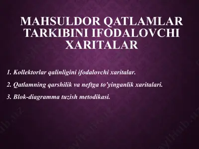 mahsuldor qatlamlar tarkibini ifodalovchi xaritalar — PPTX