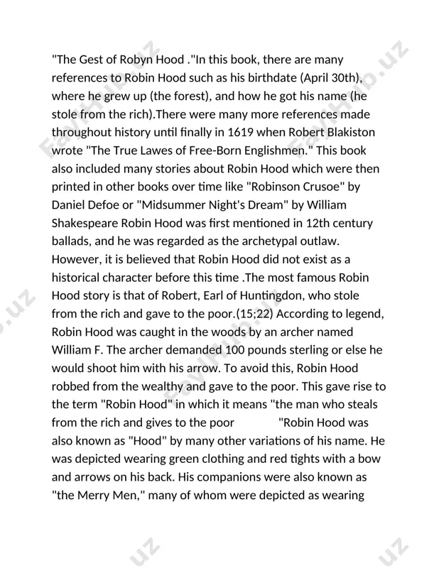 lso features an encounter between robin and king richard iii, in which he challenges richard's claim on england .(8;37)the legend continued to be popular throughout the 16th century, when sir thomas more wrote his "a dialogue concerning heresie," in which he satirizes both robin hood and friar tuck with his character "will stutely ."the earliest reference to robin hood can be found in "the gest of robyn hood", a poem from the early 13th century. the poem describes how a nobleman's daughter, who is being courted by two suitors, refuses both of them and is then given a choice by three men: she can marry one of them if she will share her wealth with all three of them equally. she chooses the man who will give her 100 pounds in gold, which he does by stealing it from his own father's treasure house .this instance may have been based …