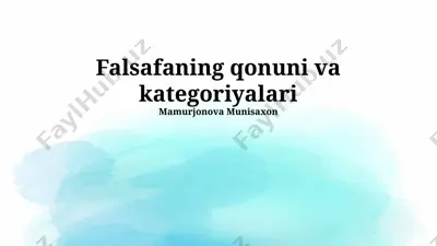 falsafaning qonuni va kategoriyalari — PPTX