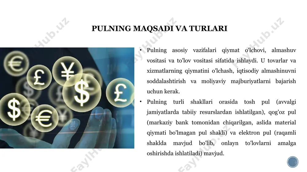 orlashtirish va o'sish uchun muhim vositadir. u inflyatsiyani nazorat qilish, ish bilan ta'minlashni rag'batlantirish va iqtisodiy o'sishni ta'minlash maqsadida pul ta'minotini boshqaradi. markaziy bank pul siyosatini uchta asosiy usulda amalga oshiradi: foiz stavkalarini o'zgartirish, pul ta'minotini nazorat qilish va ochiq bozordagi operatsiyalarni olib borish. foiz stavkalari iqtisodiy faollikka bevosita ta'sir qiladi. yuksak foiz stavkalari kredit olishni qiyinlashtiradi, bu esa iste'mol va investitsiyalarni pasaytiradi, inflyatsiyani kamaytiradi. kam foiz stavkalari esa kredit olishni osonlashtiradi, bu iqtisodiy faollikni oshiradi, lekin inflyatsiya xavfini keltirib chiqarishi mumkin. tovar va pul munosabatlarining nazariy asoslari tovar va pul munosabatlarining nazariy asoslari bo'yicha, klasik iqtisodiyot nazariyasida pul faqat tovarlar almashinuvi vositasi sifatida ko'riladi va bozor kuchlari o'z-o'zidan muvozanatni ta'minlaydi. monetarizm esa pul ta'minotining o'sishi inflyatsiyani keltirib chiqarishini ta'kidlaydi va pul siyosatini iqtisodiy barqarorlikni ta'minlashda muhim deb biladi. keynsianlik pulning iqtisodiyotdagi rolini kengroq ko'rib chiqadi, bunda davlatning iqtisodiy siyosati va pul siyosati orqali talabni rag'batlantirishga urg'u beriladi. inflatsiya va …