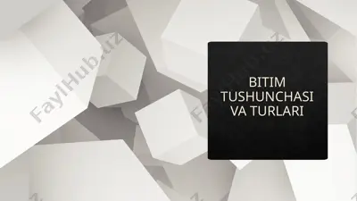 bitim tushunchasi va turlari — PPTX