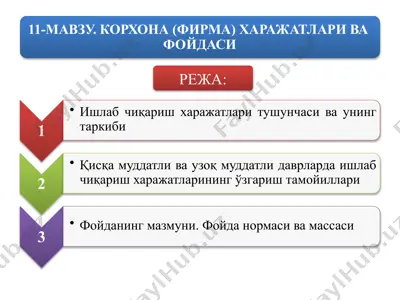 umumiy xarajatlar — PPTX