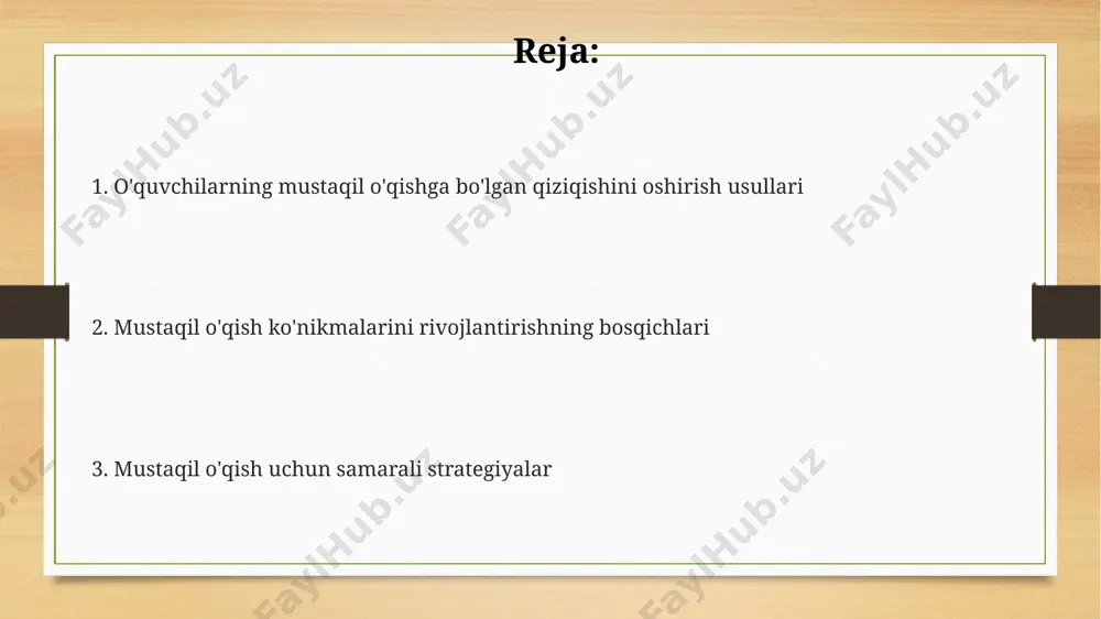 lmali savollarni qo'llash samarali natijalar beradi, chunki bu ularning tushunish chuqurligini aniqlashga yordam beradi. boshlang'ich sinf o'quvchilarining o'qish darajalarini baholash o'qishni baholashda 3 darajali (past, o'rtacha, yuqori) shkala va har bir darajaga mos keladigan mezonlarni (o'qish tezligi, tushunish, xatolar soni) qo'llash, o'qituvchilarga ob'ektiv baholash imkonini beradi. o'qish jarayonidagi xatolar soni (har 100 so'zga 5 dan ortiq xato), to'g'ri intonatsiya va stress qo'llanishi, lug'at boyligi (50 ta yangi so'z bilish) kabi ko'rsatkichlar yordamida o'quvchining o'qish darajasini aniqlash mumkin. boshlang'ich sinf o'quvchilarining o'qish tezligini (so'zda daqiqada 50-100 so'z oralig'ida) va tushunish darajasini (savol-javoblar orqali 70% dan yuqori natija) baholash, o'qish ko'nikmalarining rivojlanish darajasini aniqlashga yordam beradi. o'quvchilarning mustaqil o'qishini rag'batlantirish o'quvchilarning 70% ga yaqini mustaqil o'qishni yoqtirishlarini ta'minlash uchun turli janrlar (fantastika,she'r,hikoya)dagi 30 dan ortiq kitoblarni taklif qilish kerak. mustaqil o'qish uchun 15-20 daqiqalik vaqt ajratish va har hafta o'qigan kitoblari bo'yicha 2-3 ta savol berish orqali o'quvchilarning tushunchasini baholash samaralidir. o'qishni …
