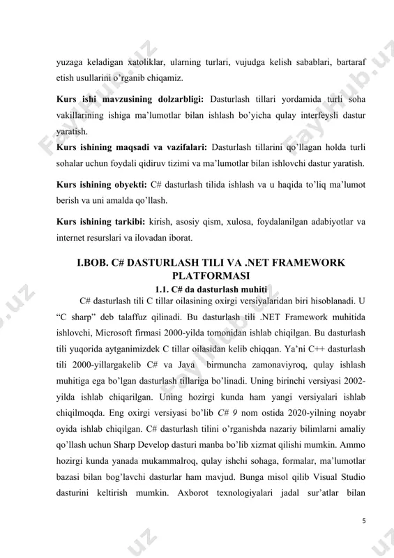 . yuqorida ko’rib turganimizdek loyihada main metodi avtomatik ravishda chaqiriladi. bu oynadagi ma’lumotni natijalar oynasiga chiqarish uchun console sinfining writeline metodidan foydalanilyapti. bundan tashqari bu sinfning write, readline, read metodlari ham mavjud. ekranga qandaydir ma’lumotni chiqarishda console.writeline yoki console.write protsedauralaridan foydalaniladi. ulardan birinchisi ekranda chop qilingandan keyin kursorni satr oxirida qoldiradi, ikkinchisi esa kursorni yangi satrning boshiga ko’chiradi. read metodi.read metodi kiritish qurilmalaridan belgini qabul qilidi. u int tipiga kiritilgan belgi kodini qaytaradi va hech narsa kiritilmagan bo’lsa, -1 ni qaytaradi. readline metodi. readline metodi kiritish qurilmalaridan matnning satrini qabul qiladi (uning qiymati keyingi satrga o’tish belgisi bilan tugaydi ). konsolda ma'lumotlarni namoyish qilishdan tashqari, biz konsoldan ma'lumot olishimiz mumkin. konsol.readline () usuli shu maqsadga mo'ljallangan. . bunday holda foydalanuvchi kiritgan barcha narsalar console.readline usuli yordamida nom o’tkazuvchiga o’tkaziladi. shunday qilib, biz konsol orqali ma'lumotlarni kiritishimiz mumkin. biroq, ushbu usulning noqulayligi shundaki, console.readline ma'lumotni satr shaklida o'qiydi. shuning uchun biz …