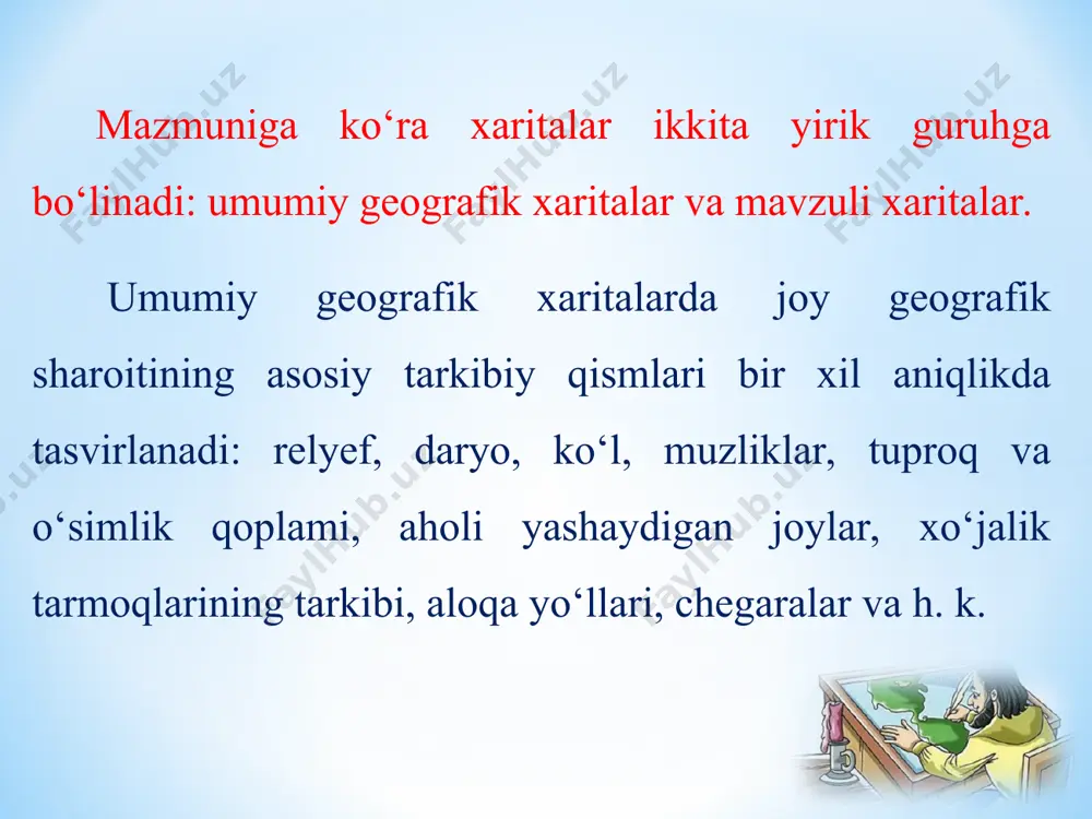 xaritalarning turlari va ulardan foydalanish 7-sinf - Page 5