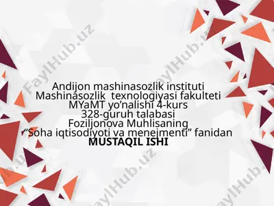 sohaiqtisodiyot va menejmenti — PPTX