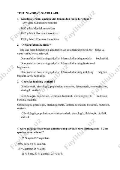 genetika termini va usullari — DOCX