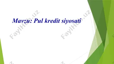pul kredit siyosati — PPTX