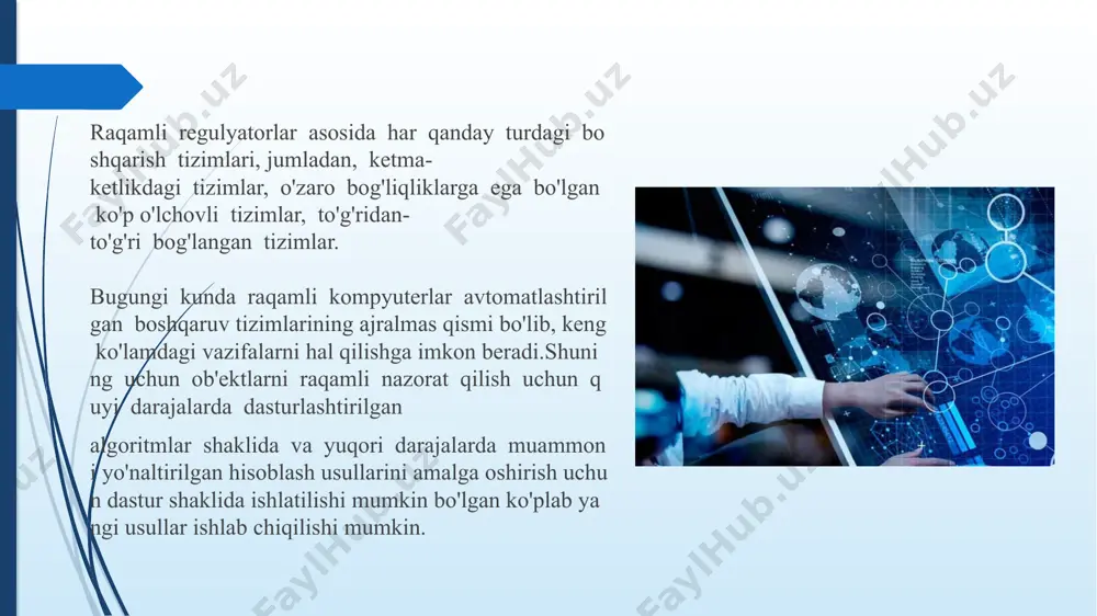 ishlatilsa, raqamli nazorat tizimi ochiq aylanish nazorati. nozik dastgoh asboblari uchun yopiq-pastadir boshqaruvi talab qilinadi va servo tizimi haydovchi tizimi sifatida ishlatiladi. e’tiboringiz uchun rahmat image1.jpg image2.jpg image3.jpg image4.jpg image5.jpg image6.jpg image7.jpg image8.jpg image9.wmf image10.wmf image11.wmf image12.wmf oleobject1.bin oleobject2.bin oleobject3.bin oleobject4.bin { } ()p kknk nnn pkkcpq m - === (;):p, n n np pababab npq m ìü - ïï =<<-¥<<<+¥ íý ïï îþ 2 2 1 (): 2 t x xedt p - -¥ f= ò 2 2 1 (): 2 x xe j p - = /docprops/thumbnail.jpeg