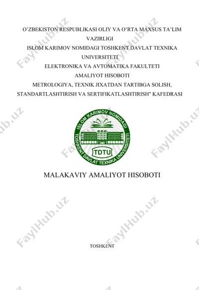 «uz test» davlat unitar korxonasi amaliyot hisoboti — DOCX