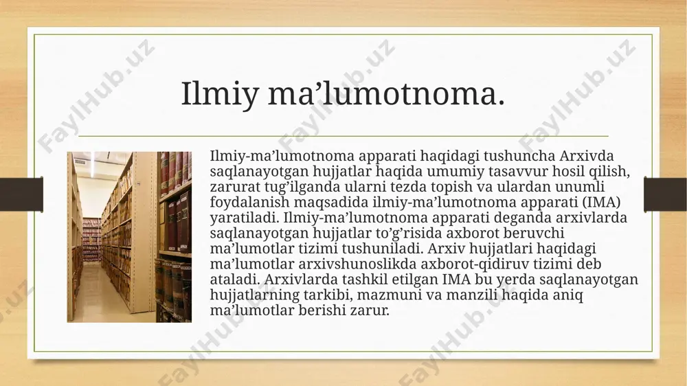 arxivlarning ilmiy maʼlumotnoma apparati - Page 5