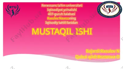mahsulot ishlab chiqarish tamoyillarining tahlili — PPTX