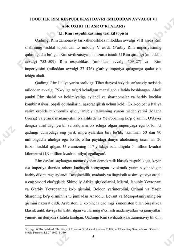 lik va turli koʻchmanchi xalqlar hujumiga uchragan imperiyaning gʻarbiy qismi v asrda mustaqil vahshiy qirolliklarga parchalanib ketdi. imperiyaning sharqiy qismi oʻrta asrlar davomida eramizdan avvalgi 1453-yilda qulaguniga qadar kuch-qudrat boʻlib qoldi. italiyada qishloq xoʻjaligi paydo boʻlgan. miloddan avvalgi 4000- yil, mis asboblar paydo bo'lgan c. miloddan avvalgi 2000- yil va undan keyin bronza davri miloddan avvalgi ii ming yillikning oxirigacha. shaharlar miloddan avvalgi ix asrda etruriyadagi vilyanova madaniyati bilan rivojlana boshlagan. latiumga xos bo'lgan madaniyat - latial madaniyat deb ataladi arxeologik yozuvlarda paydo bo'ladi . miloddan avvalgi 1000 yil, bu kattaroq villanovanlar bilan bog'liq edi. miloddan avvalgi viii asr oʻrtalaridan v asrgacha italiyada shahar-davlatlar siyosiy tashkilotning hukmron shakliga aylandi[footnoteref:2], shuningdek, ular uyushtirilgan shahar manzaralari va diniy kult markazlarini qura boshladilar. miloddan avvalgi viiasrga kelib etruriyada yirik uyushgan shahar-davlatlar vujudga keldi; ularning italiyaga ta'siri shunday ediki, keyinchalik rim yozuvchilari o'zlarining asosiy an'analarining ko'pchiligi etrusklar kelib chiqishiga ishonishgan. [2: а. и. воронков. …