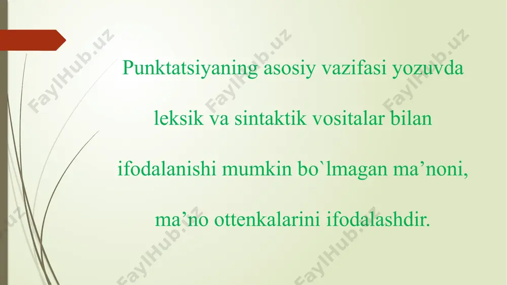 so‘ng qo‘yiladi. balli-balli! — dedi rahim va sharifga qarab im qoqdi. (a. qodiriy) yo‘q! borolmayman, — dedi qayrilib. 4. his-hayajon bilan aytilgan so‘roq, shuningdek, ritorik so‘roq gaplar­dan so‘ng. kimdir seni kutsa, kimnidir sen ham sog‘insang, qanday baxt bu! (o‘. hoshimov) 6. aytilishi lozim bo‘lgan fikr o‘ta kuchli his-hayajon bilan aytilsa, ketma-ket uchta belgi qo‘yiladi. — chiqar buni jallod!!! jallodlar harakatlandilar. (a. qodiriy) 7. matn ichida alohida ta’kidlangan, ajratib ko‘rsatilgan so‘zlardan keyin qavs ichida berilishi mumkin. “boburnoma”da tarix, etnografiya, til, adabiyot geografiya, biologiya, botanika, hatto tabobatga (!) oid g‘oyat qimmatli ma’lumotlarni uchratish mumkin. tirening qo‘llanish o‘rinlari 1. dialoglardagi har bir gapning boshida. — amaki, o‘ylab gapiryapsizmi? qancha yo‘l yurib kelganimizni bilasizmi? — bilmayman. qayerdan kelganingizning menga farqi yo‘q. 4. muallif gapi bilan ko‘chirma gap orasida. “oddiylik axloqiy barkamollikning bosh shartidir”, — deb yozgan edi l.n. tolstoy 5. ma’lumot mazmunidagi asosiy gapdan so‘ng tartib bilan sanalgan har bir gap boshida. 1996-yil 26-aprelda …
