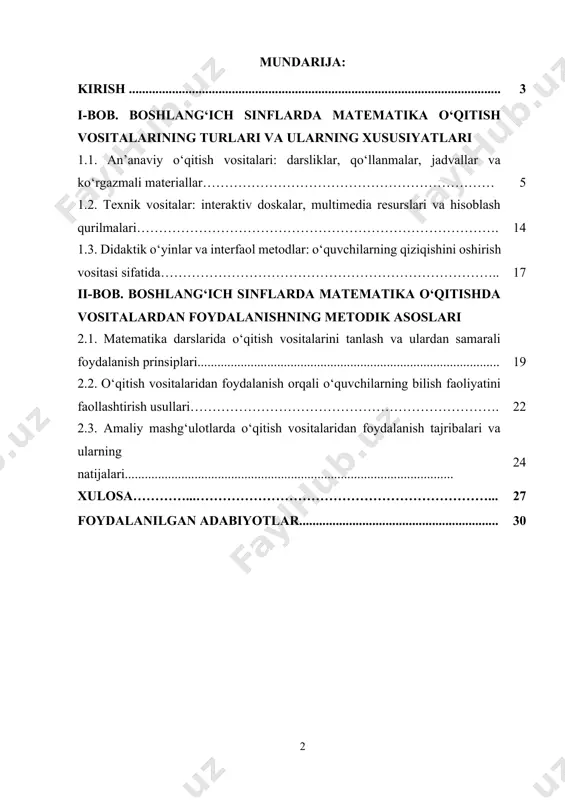 arini shakllantirishda innovatsion yondashuvlar va zamonaviy o‘qitish vositalarining roli tobora ortib bormoqda. boshlang‘ich sinf o‘quvchilari matematikani o‘zlashtirishda vizual, audio va interaktiv yondashuvlarga nisbatan yuqori sezuvchanlikka ega bo‘lishadi. shu sababli, ushbu bosqichda qo‘llaniladigan o‘qitish vositalari nafaqat bilim berish, balki o‘quvchilarda qiziqish uyg‘otish, ularni faollashtirish va darsga jalb etish vositasi sifatida ham muhim ahamiyat kasb etadi. davlatimiz rahbari shavkat mirziyoyevning 2023-yil 1-martdagi “ta’lim tizimini takomillashtirish va raqamlashtirish bo‘yicha chora-tadbirlar to‘g‘risida”gi qarori hamda 2024-yil 15-iyundagi “boshlang‘ich ta’lim sifatini oshirish va o‘quv dasturlarini modernizatsiya qilish to‘g‘risida”gi farmoni boshlang‘ich ta’limda zamonaviy o‘quv vositalaridan keng foydalanish zaruratini ta’kidlab o‘tadi. ushbu hujjatlarda ta’limda innovatsion texnologiyalarni joriy etish, didaktik materiallar va raqamli resurslar asosida dars jarayonlarini tashkil etish bo‘yicha aniq vazifalar belgilab berilgan. mazkur qaror va farmonlar asosida matematika darslarida interaktiv doskalar, elektron darsliklar, onlayn platformalar, hisoblash qurilmalari va vizual ko‘rgazmali vositalardan samarali foydalanish joriy qilinmoqda. bu esa o‘quvchilarning darsga bo‘lgan qiziqishini oshirish, mavzularni oson tushunishga ko‘maklashish va …