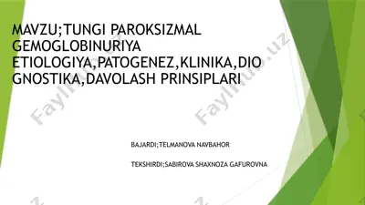 paroksizmal tungi gemoglobinuriya — PPTX
