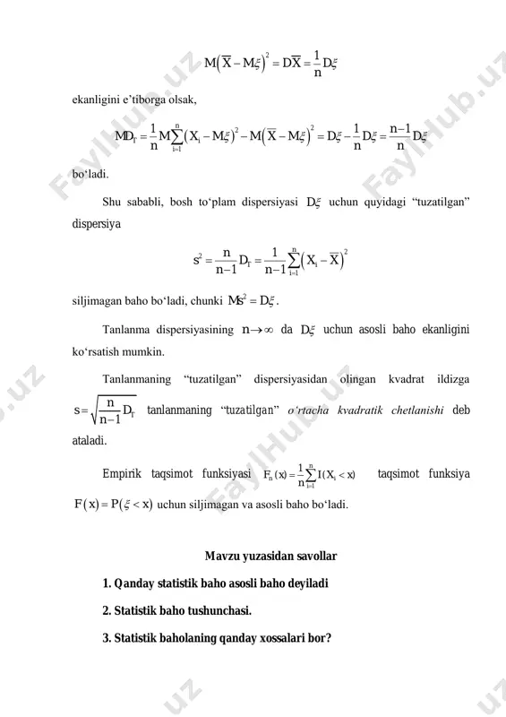 statistik baho tushunchasi - Page 5