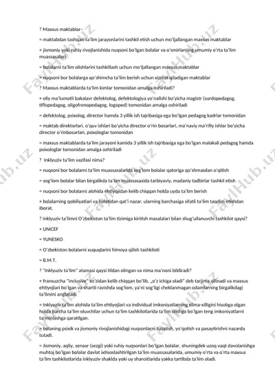 inklyuziv ta’lim haqida ma’lumotlar to‘plami — DOCX