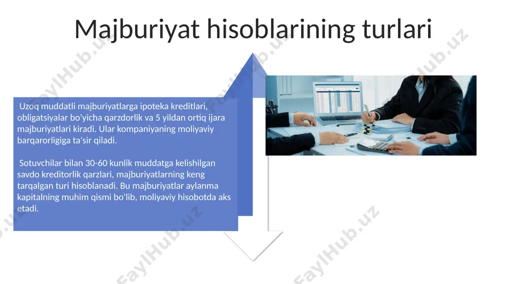 lansda 500000 so'm lik sof aktivlar yoki kapital borligini anglatadi. moliya hisobotlarida qoldiqlarni taqdim etish qoldiqlar balansning 31-dekabr holatiga ko'ra ko'rsatiladi, bu hisobot davri oxirida aktivlar va majburiyatlar qiymatlarini taqdim etadi va moliyaviy barqarorlikni baholashga yordam beradi. aktivlar va majburiyatlar qoldiqlari aktivlar uchun 1xx raqamlari va majburiyatlar uchun 2xx raqamlari kabi hisoblar rejasi raqamlari bilan aniqlanishi va hisobotda aniq ko'rsatilishi zarur. e'tiboringiz uchun rahmat @taqdimot_robot image4.jpg image5.jpg image6.jpg image7.jpg image8.jpg image9.jpg image10.jpg image11.jpg image12.jpg image13.jpg image14.jpg image15.jpg image16.jpg image17.jpg image3.png image18.jpg image19.jpg image20.jpg image1.jpeg image2.jpeg