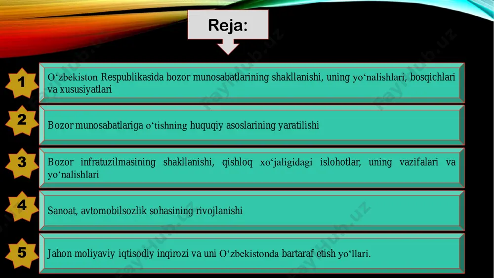 keldilar. «o‘zdaewooavto» qo‘shma korxonasining birinchi navbati 1996-yil mart oyida ishga tushirildi. o‘zbekiston hukumati «o‘zdaewooavto» qo‘shma korxonasiga butlovchi qismlar tayyorlovchi korxonalar qurish tadbirlarini amalga oshirdi. bu borada vazirlar mahkamasining 1995 yil 30 mayda qabul qilingan «avtomobillar uchun butlovchi buyumlar ishlab chiqaradigan o‘zbekiston – koreya qo‘shma korxonalarini tashkil etish to‘g‘risida»gi qarori muhim ahamiyatga ega bo‘ldi. qarorga muvofiq «o‘zdaewooavto» uchun butlovchi qismlar tayyorlaydigan korxonalar tizimini yaratishni mahalliylashtirish dasturi ishlab chiqildi va qurilish ishlari boshlandi. 1996 – 2006 yillarda lak – bo‘yoqlar, avtomobil o‘rindiqlari, ichki jihozlari, elektr kabellari, shinalar, disklar, toblangan oynalar, tovush pasaytirgichlari, yoqilg‘i baki, bamperlar va boshqa butlovchi qismlar ishlab chiqaruvchi «o‘z – dong ko», «yan ko», «o‘z – sem yun ko», «o‘z – dong von ko», «o‘z – tong xong ko», «o‘z – karam ko», «elektromash», «meridian» kabi 75 ta yangi qo‘shma korxonalar, ishlab chiqarish quvvatlari barpo etildi. 2007 yil oktyabr oyida «o‘zdaewoo» avto negizida «general motors» korporatsiyasi bilan hamkorlikda «gm …