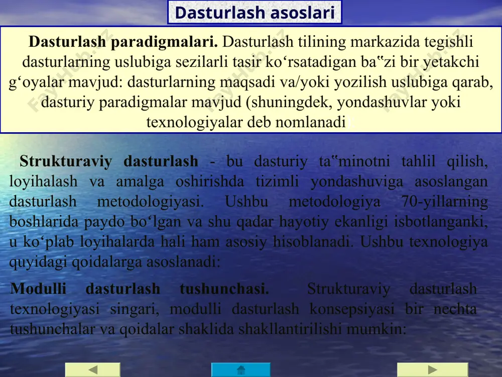 h tillari kompyuter qurilmalari bilan bevosita bog'liq bo'lib, buyruqlar maxsus raqamlar (kodlar) yordamida yoziladi. bu kabi buyruqlardan tashkil topgan dasturlar katta hajmli bo'lib, ularni tahrir qilish ancha mushkul ish hisoblanadi. dastlab yaratilgan ehmlarda ("eniak", "mesm" va boshqalar) masalalar ana shu tildagi buyruqlar yordamida hal qilinar edi. buyruqning kodi buyruqqa izoh 01 022 r radiusning qiymati jamlagichga yuboriladi 20 000 jamlagichdagi qiymatni (r ni) bosmaga chiqarish 05 022 jamlagichdagi rning qiymati o'z-o'ziga ko'paytiriladi va natija yana jamlagichga yoziladi 05 020 020-021-yacheykalardagi p soniga jamlagichdagi qiymat (r2) ko'paytiriladi 20 000 olingan natija, ya'ni doira yuzasining qiymati bosmaga chiqariladi 045 00 000 tamom (stop) o’rta darajali dasturlash tillari ko'rinib turibdiki, bu tilda dastur tuzish ancha mashaqqatli ekan. buning asosiy qiyinchiligi - buyruqlarning raqamlar yordamida ifodalanishi, har bir amalni bajarishda jamlagichdagi sonli qiymatning qaysi o'zgaruvchiga tegishliligini va boshqa o'zgaruvchilarning qiymatlari qaysi adresda joylashganini dastur tuzuvchi hamma vaqt bilishi talab etiladi. mazkur holatdan chiqish va …
