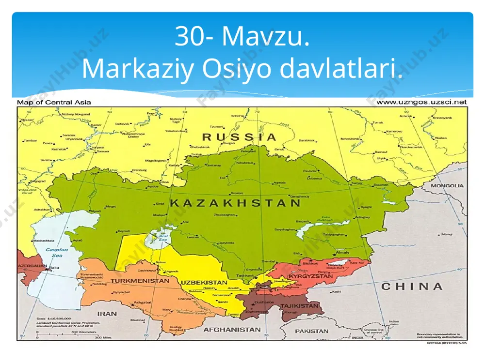 qozog`iston, g`arbda o`zbekiston, jan ubda tojikiston,sharqda xitoy. qirg`iziston- parlamentar respublika.ma`muriy hududiy tuzilishi 7ta viloyat,2 ta respublikadan iborat. qirg`izisto n respublikasi. maydoni- 491,2 ming km kv. aholisi – 5,9 mln kishi. poytaxti- ashxobod. turkmaniston markaziy osiyoning janubi –g`arbiy qismida joylashgan.qozog`iston,o`zbekiston, afg`oniston, eron bilan chegaradosh. turkmaniston –prezidentlik respublika. ma`muriy –hududiy jihatdan 5 ta viloyat 1 ta respublika ahamiyatidagi shahardan iborat.poy taxti –ashxobod shahri kopetdog` tog` etagida joylashgan. turkmaniston respublikasi. maydoni- 142 ming km kv. aholisi – 9,1 mln kishi. poytaxti – dushanbe. tojikiston respublikasi markaziy osiyoning janubi- sharqida,hisor-oloy va pomir tog`lari hududida joylashgan. qirg`iziston, o`zbekiston, afg`oniston ,xiyoy bilan chegaradosh.dunyo okeaniga chiqish imkoniyati yo`q.boshqaruv shakli prezidentlik respublikasi hisoblanadi. ma`muriy-hududiy tuzilishi birmuncha murakkab bo`lib,2 ta viloyat,1 ta muhtor respublikadan 13 ta tumandan iborat.. tojikiston respublikasi markaziy osiyo subregioni iqtisodiy geografik o`rnining ijobiy tarafi uning trantzitligi,ya`ni yevropa va osiyo turli qimlarning quruqlik transporti tizimlarini bog`lay olish imkoniyatlarida o`z aksini topadi.bu tarixda buyuk ipak yo`li hozirda …
