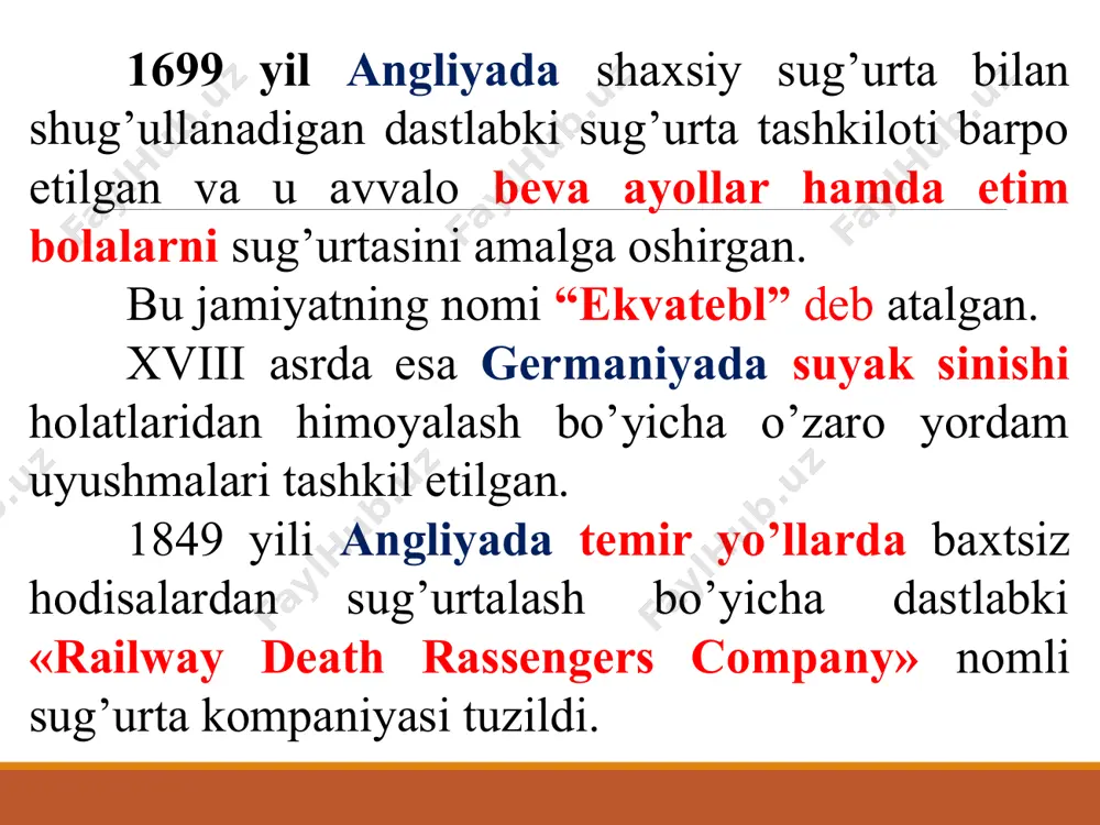 shaxsiy sug’urtaning mohiyati va rivojlanish tarixi - Page 5
