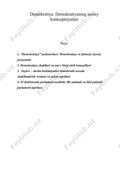 dеmоkrаtiya. dеmоkrаtiyaning аsоsiy kоntsеptsiyalаri — DOC